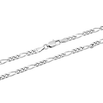 Robert Alton Men's Figaro Chain Necklace 3.5mm In Stainless Steel 24 Inch