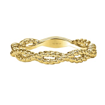 Rope Twist Stacking Ring In 18K Gold Over Sterling Silver