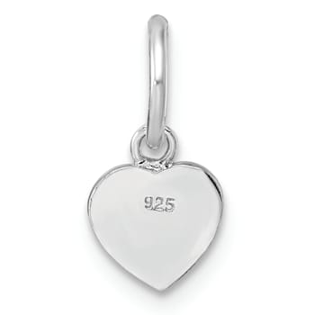 Rhodium Over Sterling Silver Polished Rainbow Enamel Heart Children's Pendant