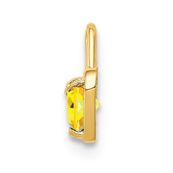 14K Yellow Gold Citrine Simulant Birthstone Heart Charm