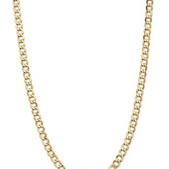 14k Yellow Gold 6.5mm Curb Link 20 Inch Chain
