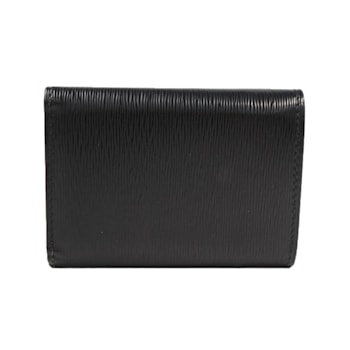 Prada Womens Vitello Move Black Leather Compact Envelope Trifold Wallet