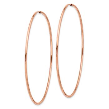 14k Rose Gold Polished 2 1/2" Endless Hoop Earrings