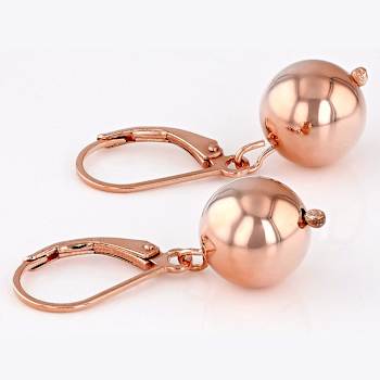 Copper Ball Drop Dangle Earrings