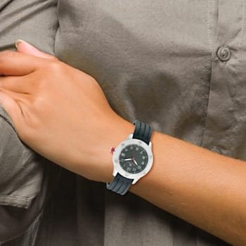 Charles Hubert Ladies Stainless Steel Black Dial Watch