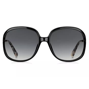 Kate Spade Mackenna Black Square Frame / Gray Lenses Sunglasses