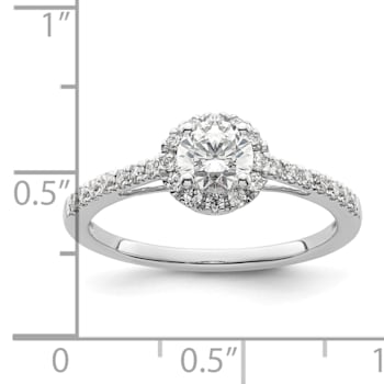 Rhodium Over 14K White Gold Eternal Promise Lab Grown Diamond Halo
Complete Ring 0.76ctw