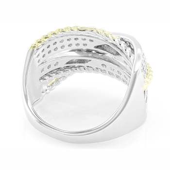 Round Moissanite Two-Tone Jewelry Set In 14K Gold Over Sterling Silver