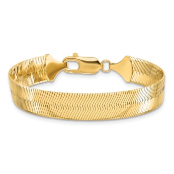 10k Yellow Gold 10mm Silky Herringbone Link Bracelet