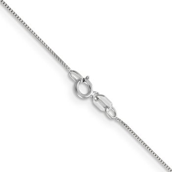Rhodium Over 14k White Gold 0.5mm Solid Box 13 Inch Chain