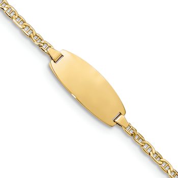 14k Yellow Gold Oval Mariner Link ID Bracelet