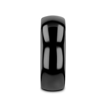 RAVEN Domed Black Tungsten Wedding Band 8mm