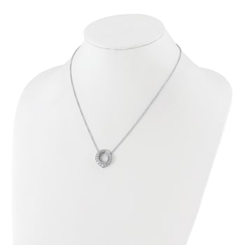 Rhodium Over 14K White Gold Lab Grown Diamond SI1/SI2, G H I, Circle 18
Inch Necklace 0.99ctw