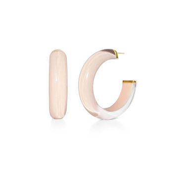 14K Yellow Gold Over Sterling Silver Small Illusion Acrylic Hoop
Earrings in Ballerina Slipper