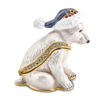 NOELLE Cuddly Polar Bear Cub Trinket Box
