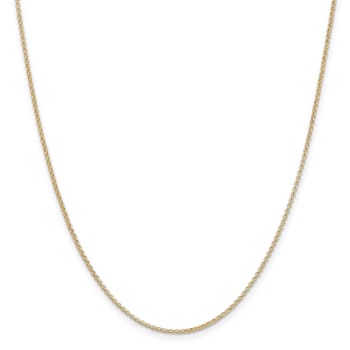14K Yellow Gold 1.55mm Rolo Pendant Chain Necklace
