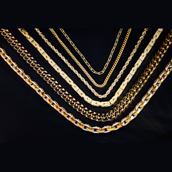 14K Yellow Gold 6.5mm Byzantine Chain Necklace