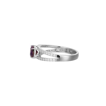 Purple And White Cubic Zirconia Platinum Over Sterling Silver Ring 2.41ctw