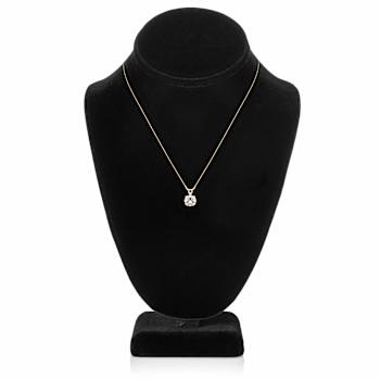 White Cubic Zirconia 14k Yellow Gold Pendant With Chain 2.00ctw