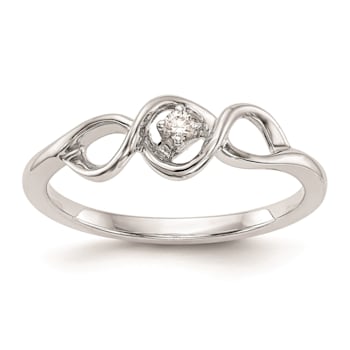 Rhodium Over 14K White Gold First Promise Diamond Promise/Engagement
Ring 0.04ctw