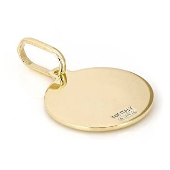 Libra Zodiac Medallion Pendant In Solid 14K Yellow Gold