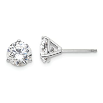 Rhodium Over 14K Gold Certified Lab Grown Diamond 1 1/2ct. VS/SI GH+, 3
Prong Stud Earrings