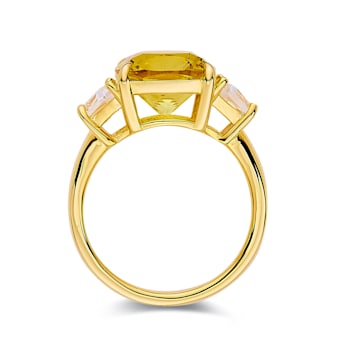 Lab Created Yellow Sapphire and White Topaz 18K Yellow Gold Over
Sterling Silver 3-Stone Ring