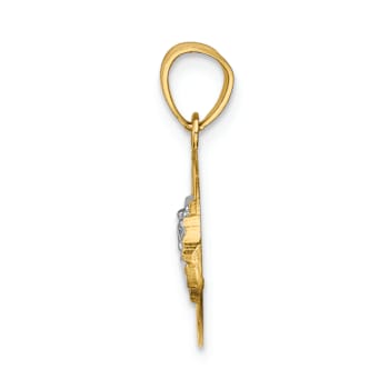 14k Two-tone Gold  Textured The Last Supper Pendant