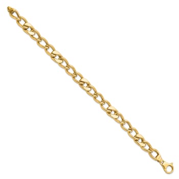 14K Yellow Gold Polished Fancy Link Men's Bracelet