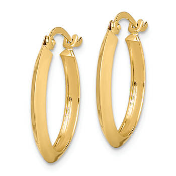14k Yellow Gold 3/4" Polished Hoop Earrings