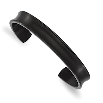 Titanium Brushed with Polished Edge Black IP-plated 10mm Cuff Bangle