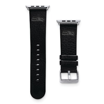 Gametime Seattle Seahawks Leather Band fits Apple Watch (42/44mm M/L
Black). Watch not included.