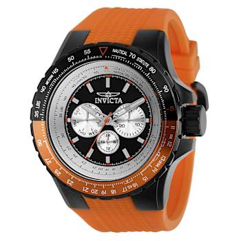Invicta Aviator 50mm Orange Silicone Strap Chronograph Quartz Watch