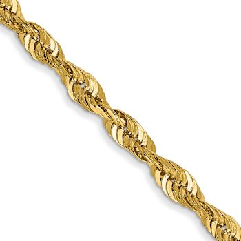 14k Yellow Gold 2.5mm Diamond-Cut Rope 20 Inch Chain