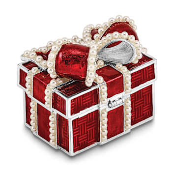 EXCITEMENT Simulated Pearl Red Gift Box Trinket Box