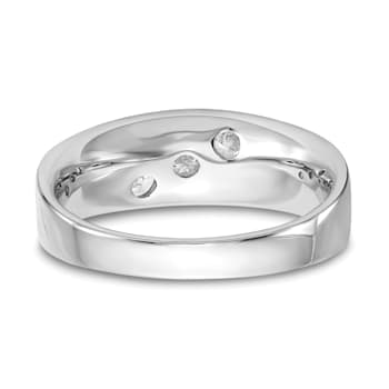 Rhodium Over 14K Gold Lab Grown Diamond SI1/SI2, G H I, Men's 3-stone Band