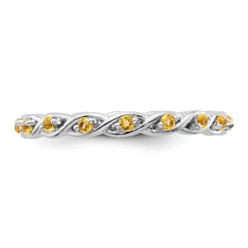 Sterling Silver Stackable Expressions Citrine Ring 0.24ctw