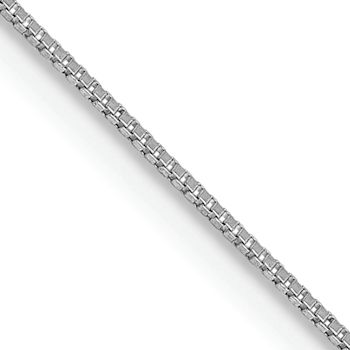 Rhodium Over 14k White Gold 0.5mm Solid Box 30 Inch Chain