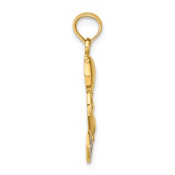 14k Two-tone Gold Little Boy On Bicycle Charm