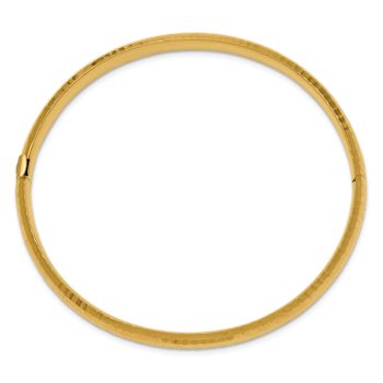14k Yellow Gold 6.5mm Hammered Fancy Hinged Bangle Bracelet