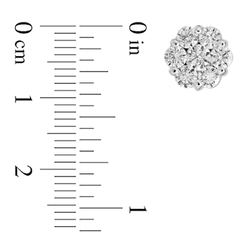 1.50ctw Diamond Cluster Earrings in 14k White Gold