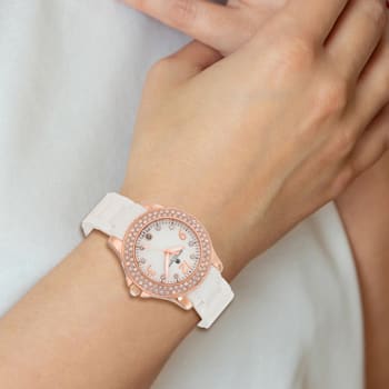 Ladies Charles Hubert White Ceramic 40mm Watch