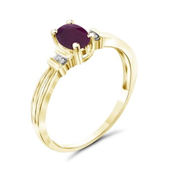 Red Ruby 14K Gold Over Sterling Silver Ring 0.60ctw