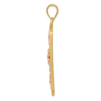 14k Yellow Gold and 14k Rose Gold with Rhodium Over 14k Yellow Gold
Framed Daisy Pendant