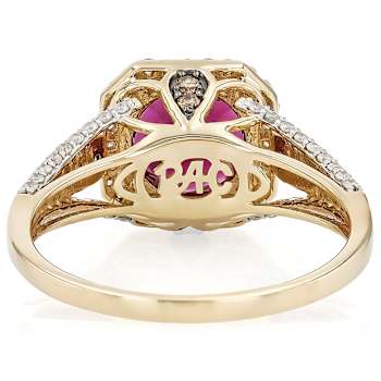 Grape Garnet And Diamond Ring In 14K Gold