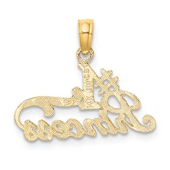 14k Yellow Gold Textured Number 1 Princess Charm