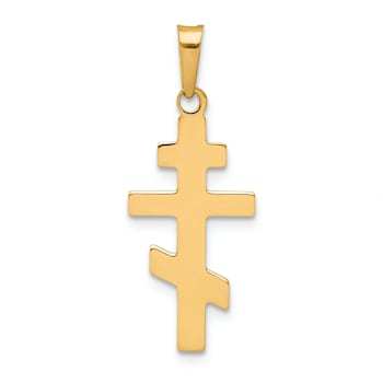 14K Yellow Gold Eastern Orthodox Cross Charm