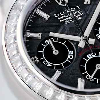 Duxot Accelero Meteorite Chronograph Black Dial White Stainless Steel
Band Limited Edition Watch