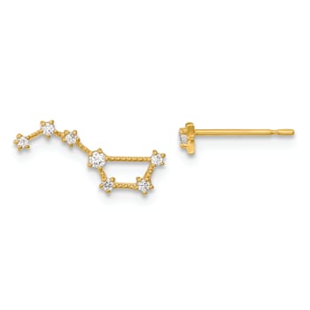 14K Yellow Gold Childrens Cubic Zirconia 1 Stud Star and 1 Little Dipper
Post Earrings