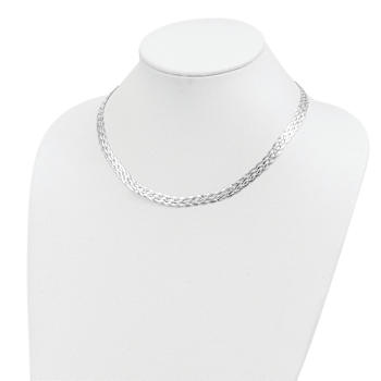 Sterling Silver 6.75mm Braided Fancy Necklace
